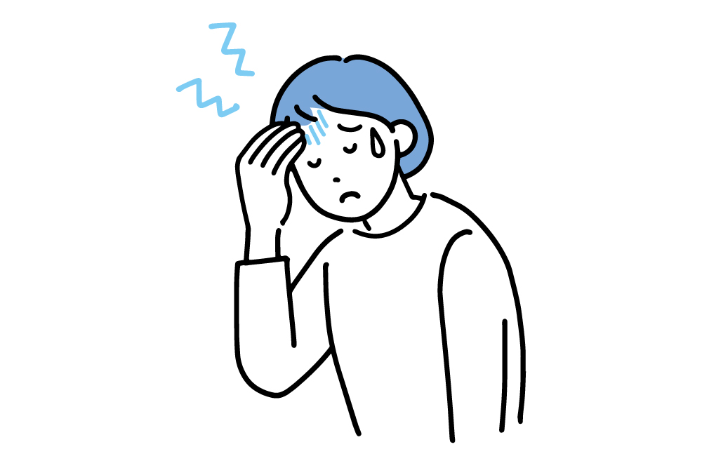 めまいがある女性のイラスト