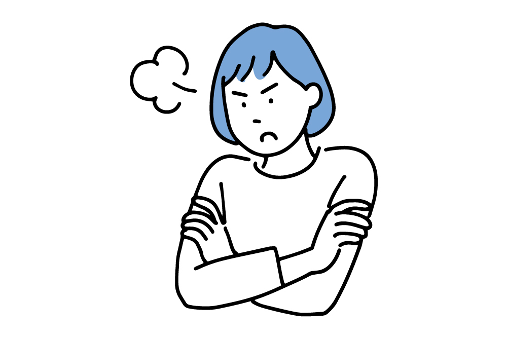 イライラしている女性のイラスト