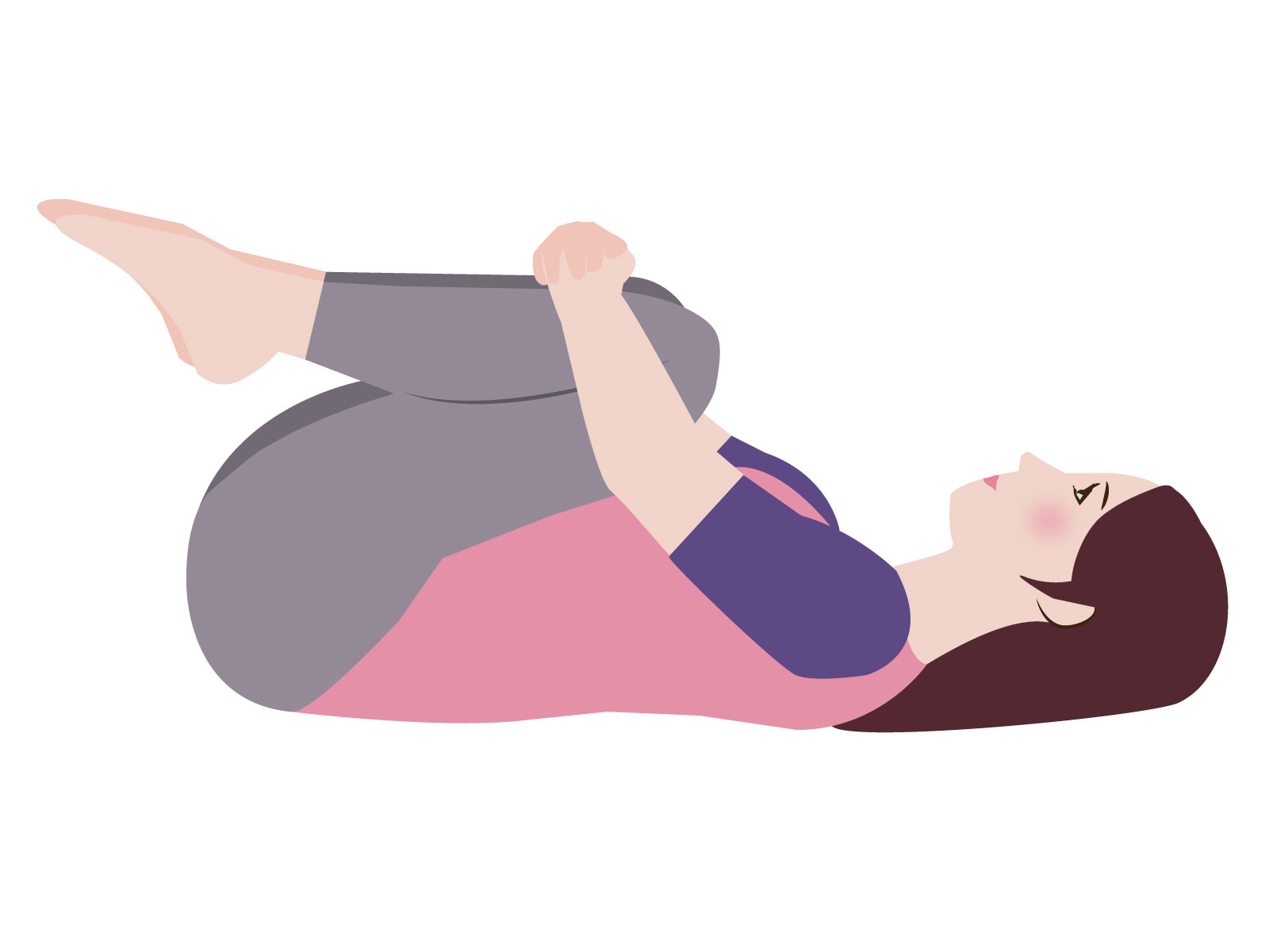 ヨガで赤ちゃんのポーズをとるイラスト